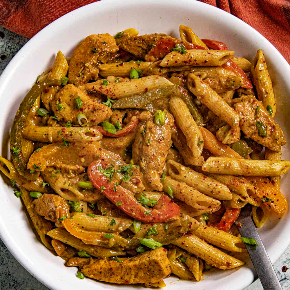 Rasta Pasta and Jerk Chicken